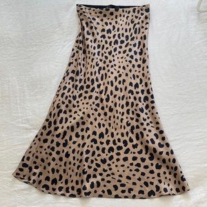 Realisation Par Leopard Midi Skirt